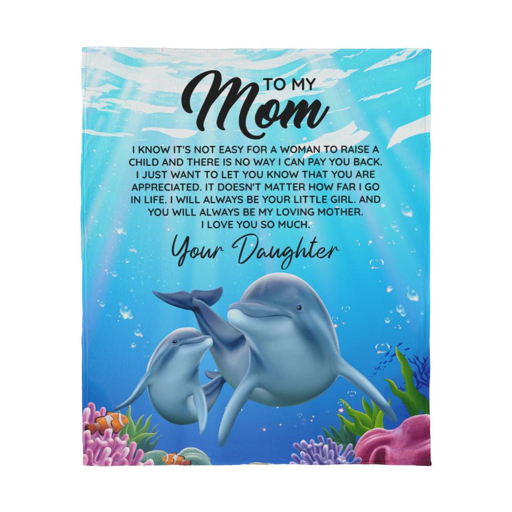 Store product image of the To Mom I Know It's Not Easy fleece blanket