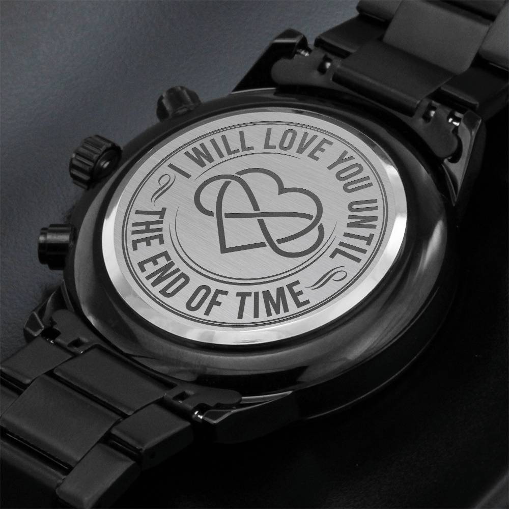 Until the End of Time Men's Black Chronograph Watch