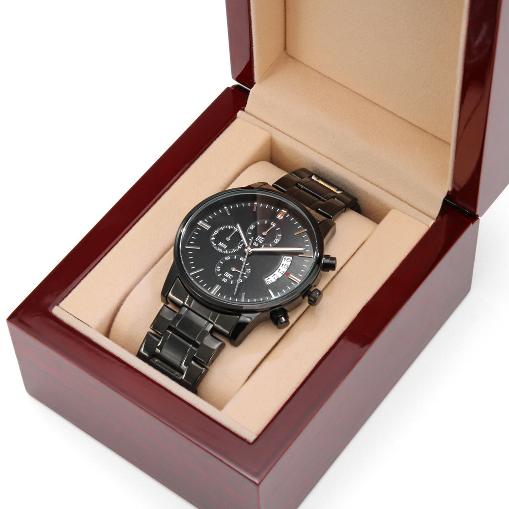 Until the End of Time Men's Black Chronograph Watch