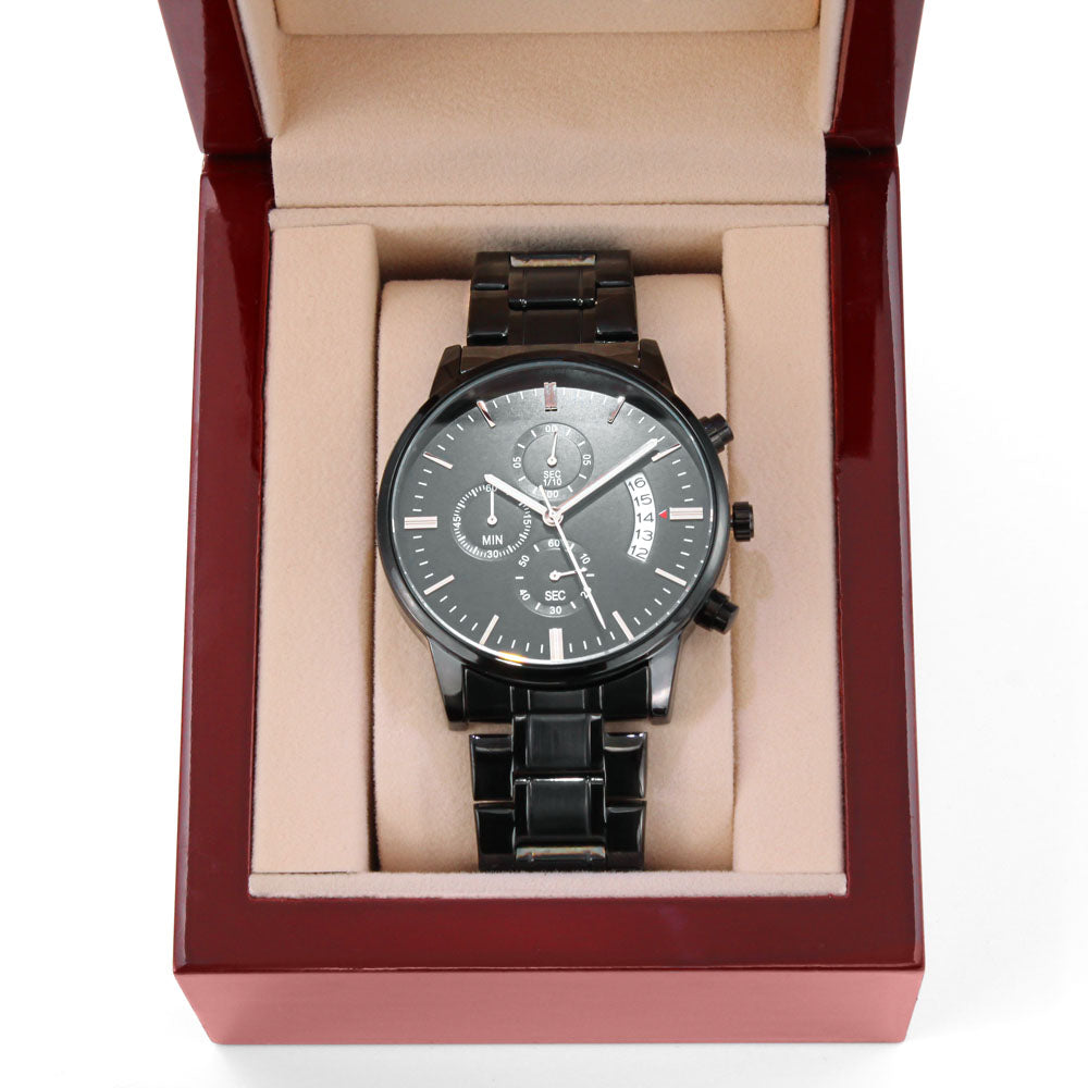Until the End of Time Men's Black Chronograph Watch