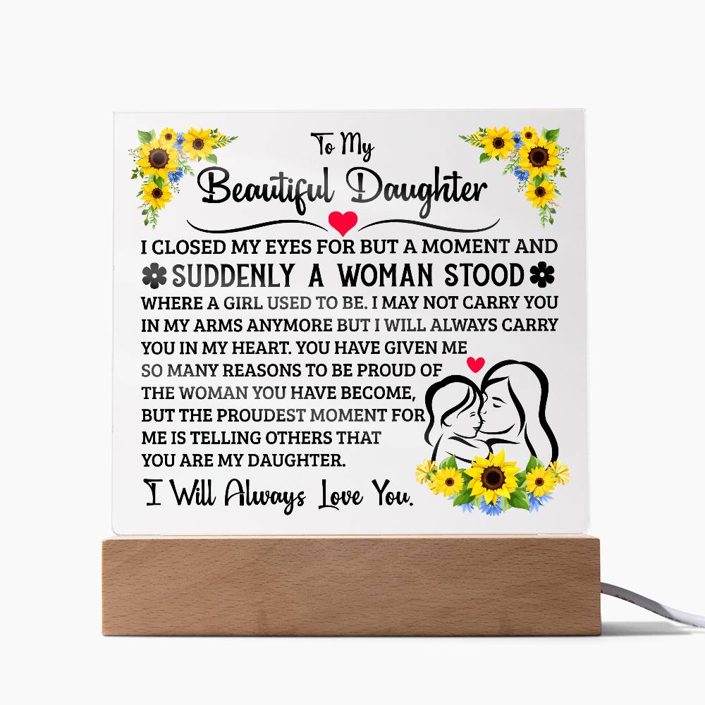 Daughter Sunflower LED Plaque