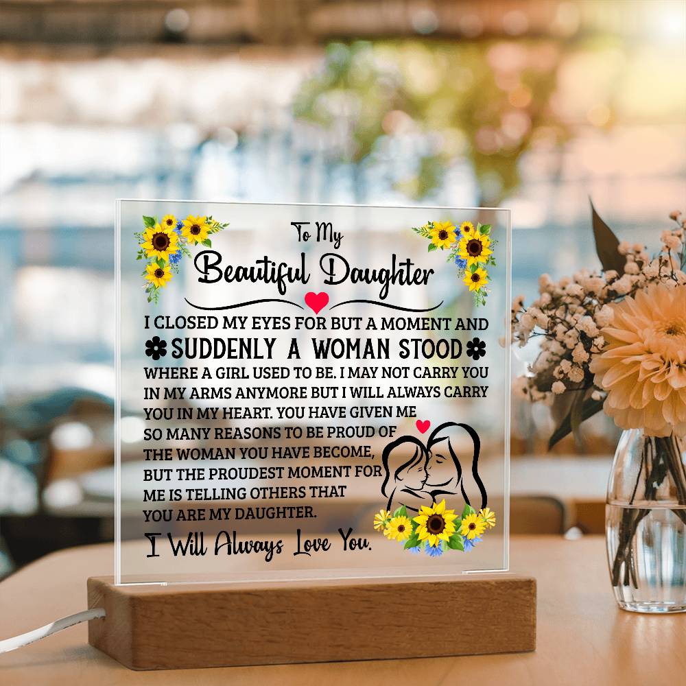 Daughter Sunflower LED Plaque